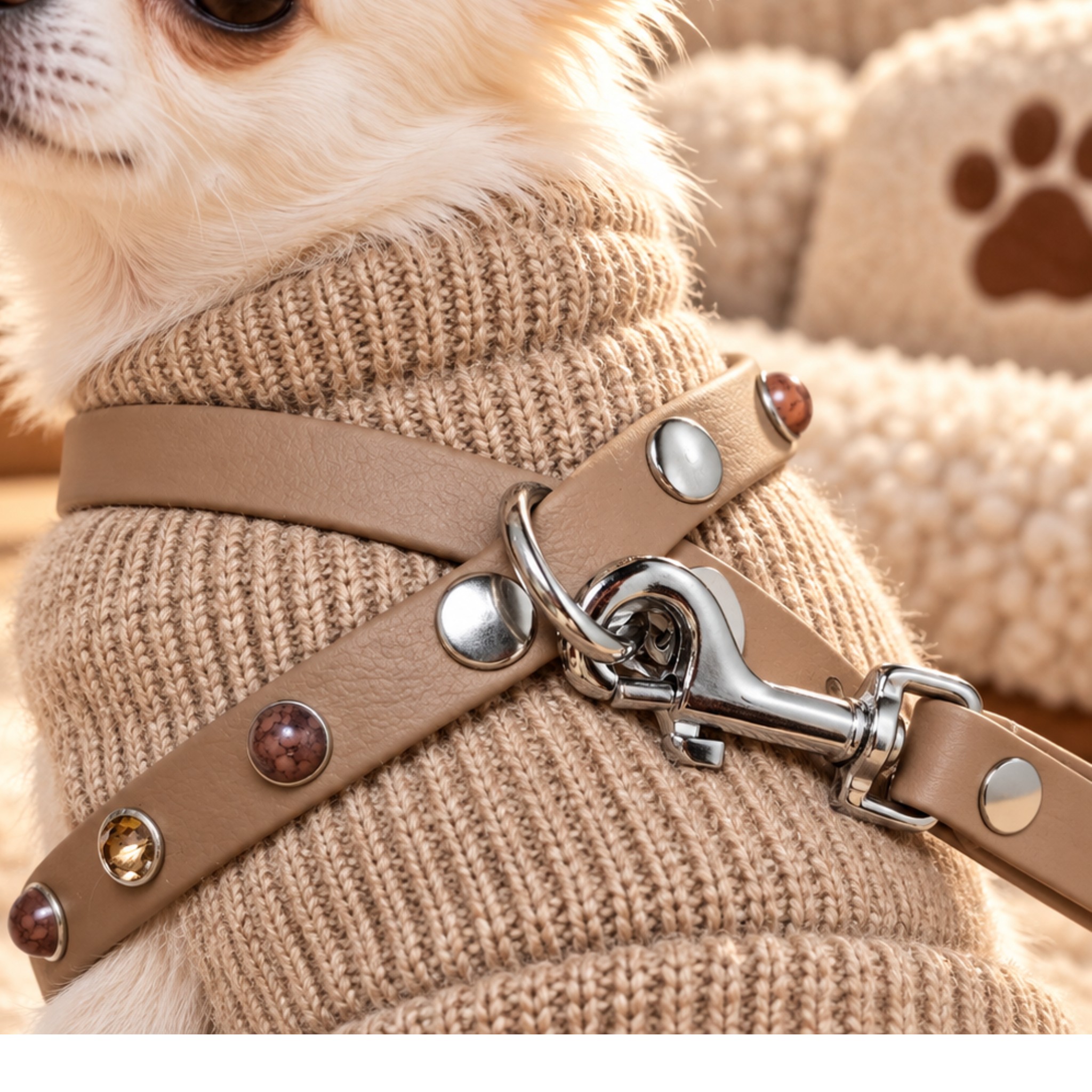 Set Guinzaglio e Pettorina Biothane Coyote Brown